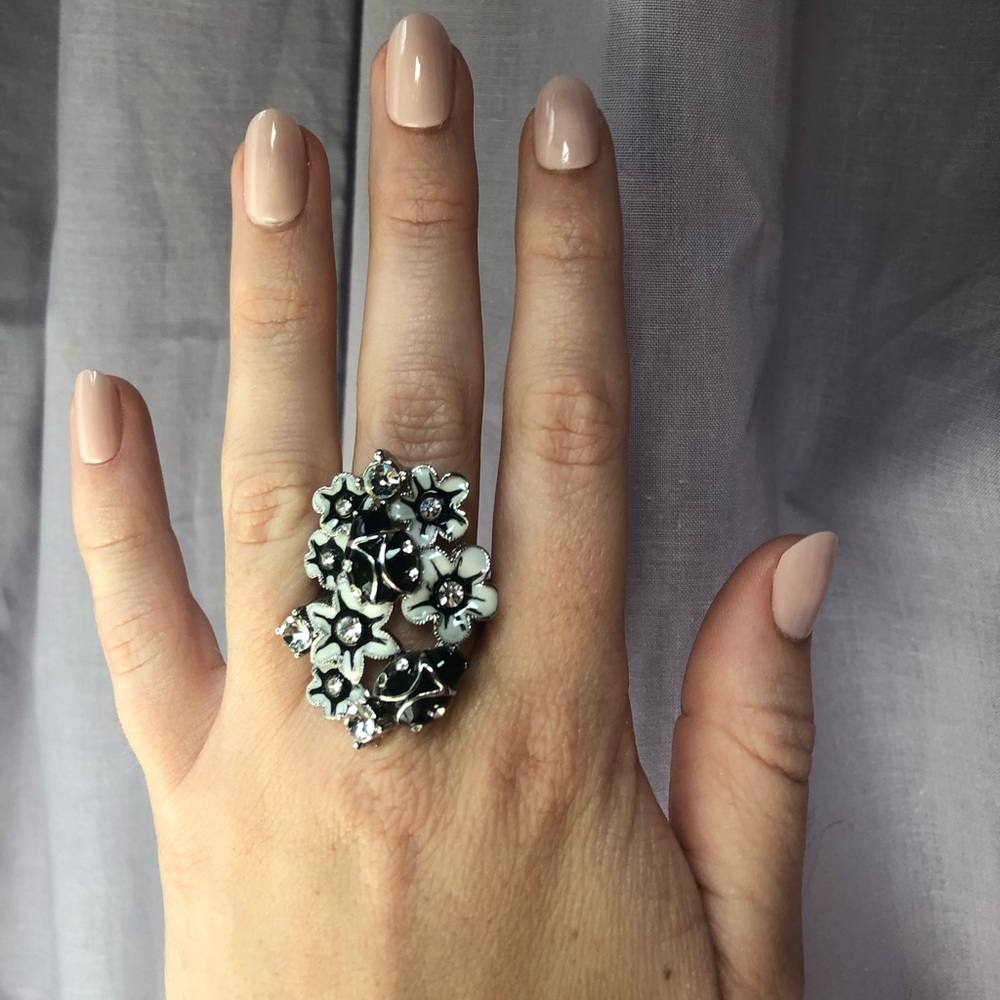 Large Silver Lady Bug Ring